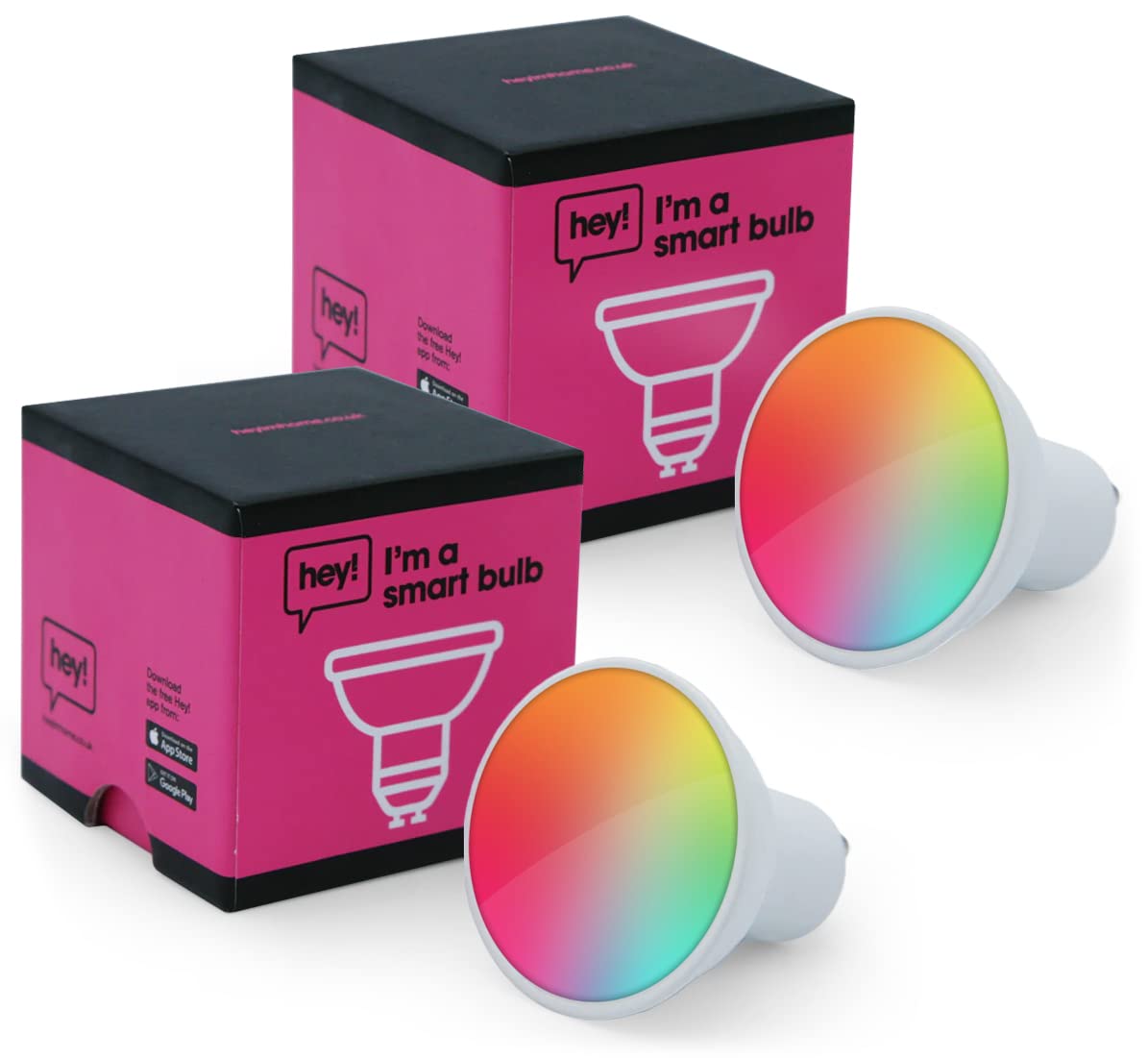 GU10 Smart Bulb – RGBW Colour Dimmable LED Light Bulb A+ Energy Rating –  Hey! Smart Home