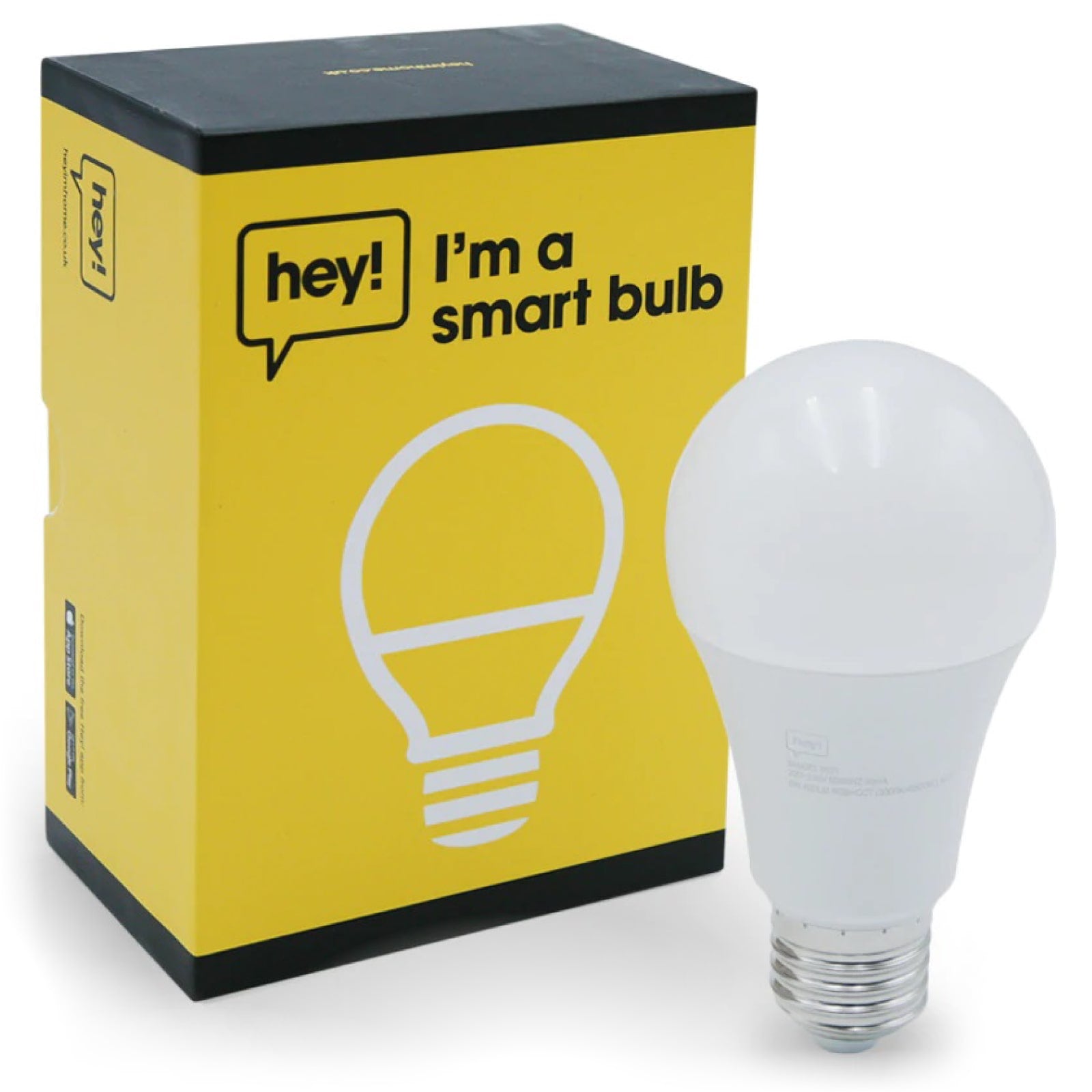 Smart Bulb – Dimmable, Colour Changing LED E27 + B22 Bayonet Adapter – Hey!  Smart Home